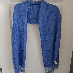 Disney Blue Rayon Scarf with Fringe